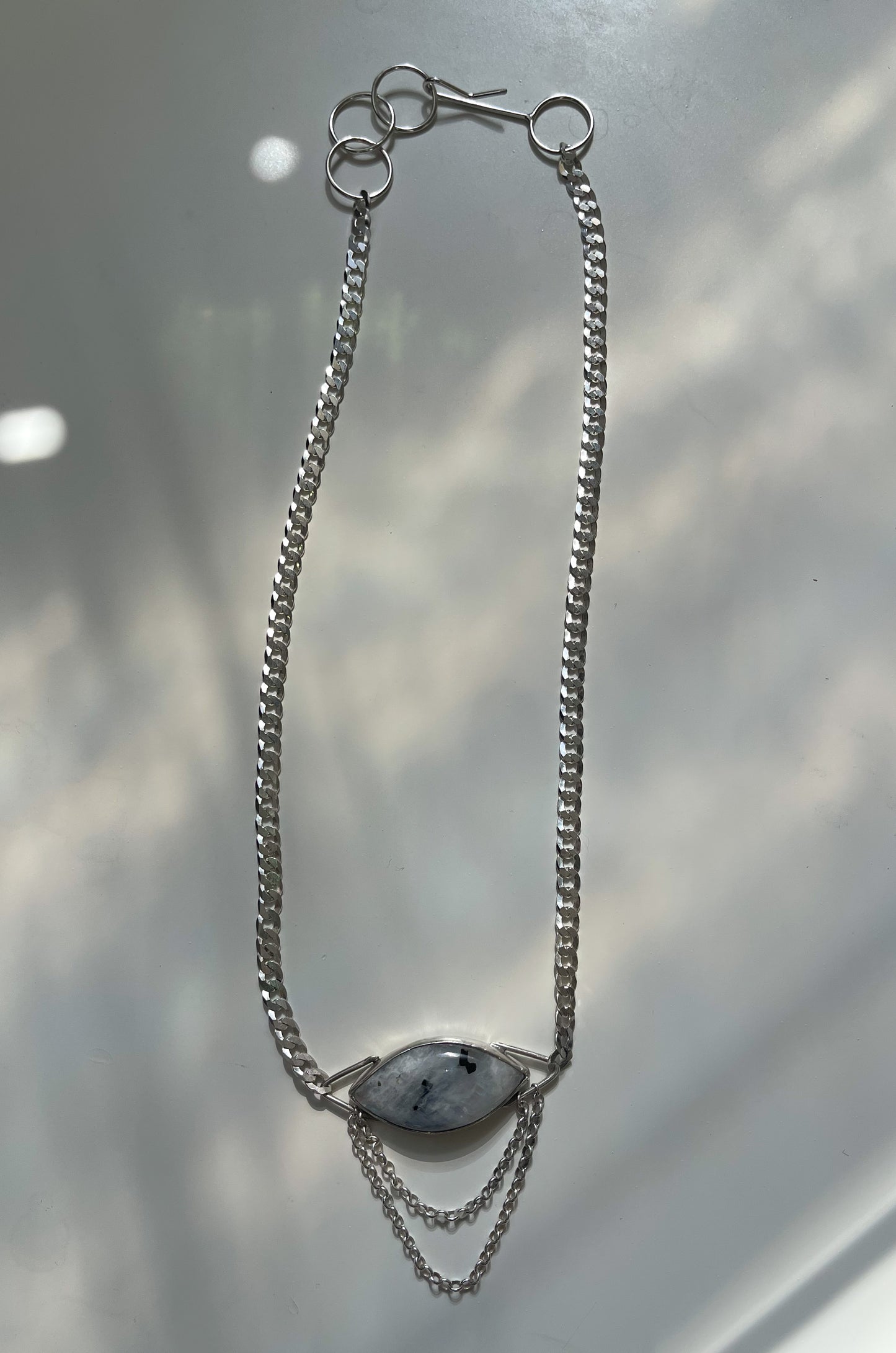 Moonstone Curb Chain Necklace